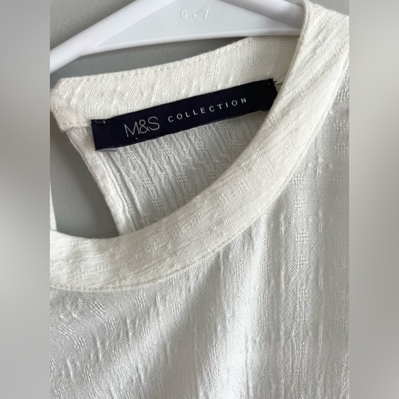 M&S White Bohemian Hippie Flowy Long Sleeve Blouse Embroidered - Picture 7 of 15